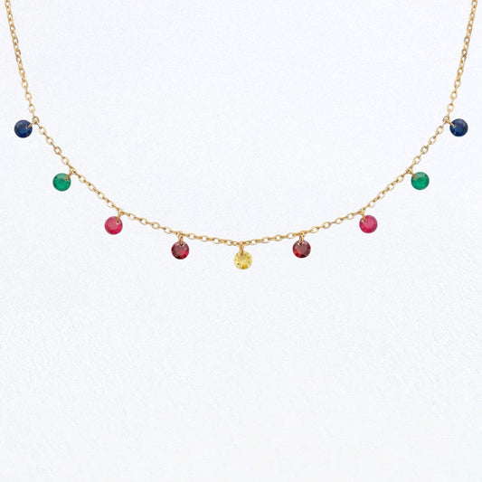 Collier multicolore Iris Plaqué or 18K Zirconium Bellaime