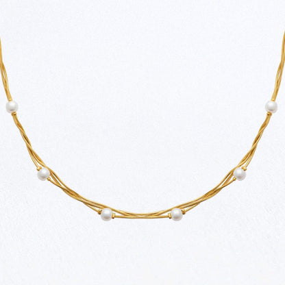 Collier perle acier inoxydable Leonie Bellaime