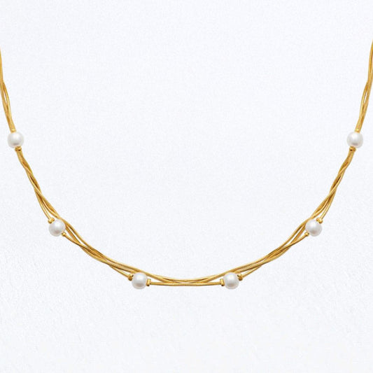 Collier perle acier inoxydable Leonie Bellaime