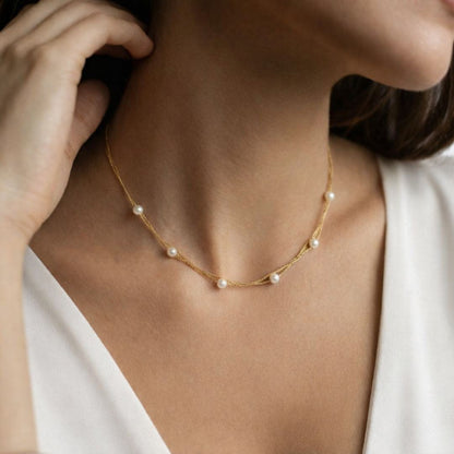 Collier perle acier inoxydable Leonie Bellaime 2