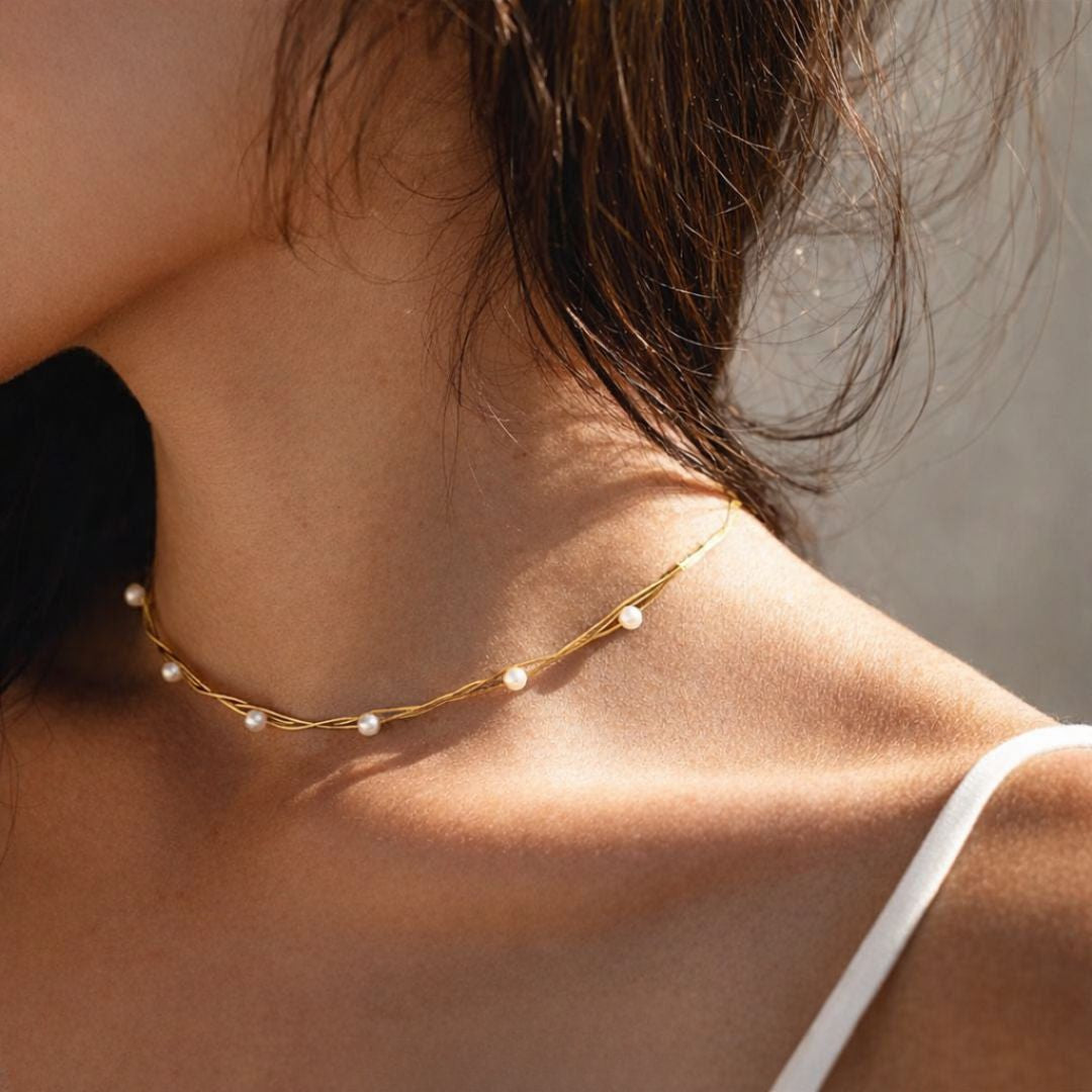 Collier perle acier inoxydable Leonie Bellaime 4