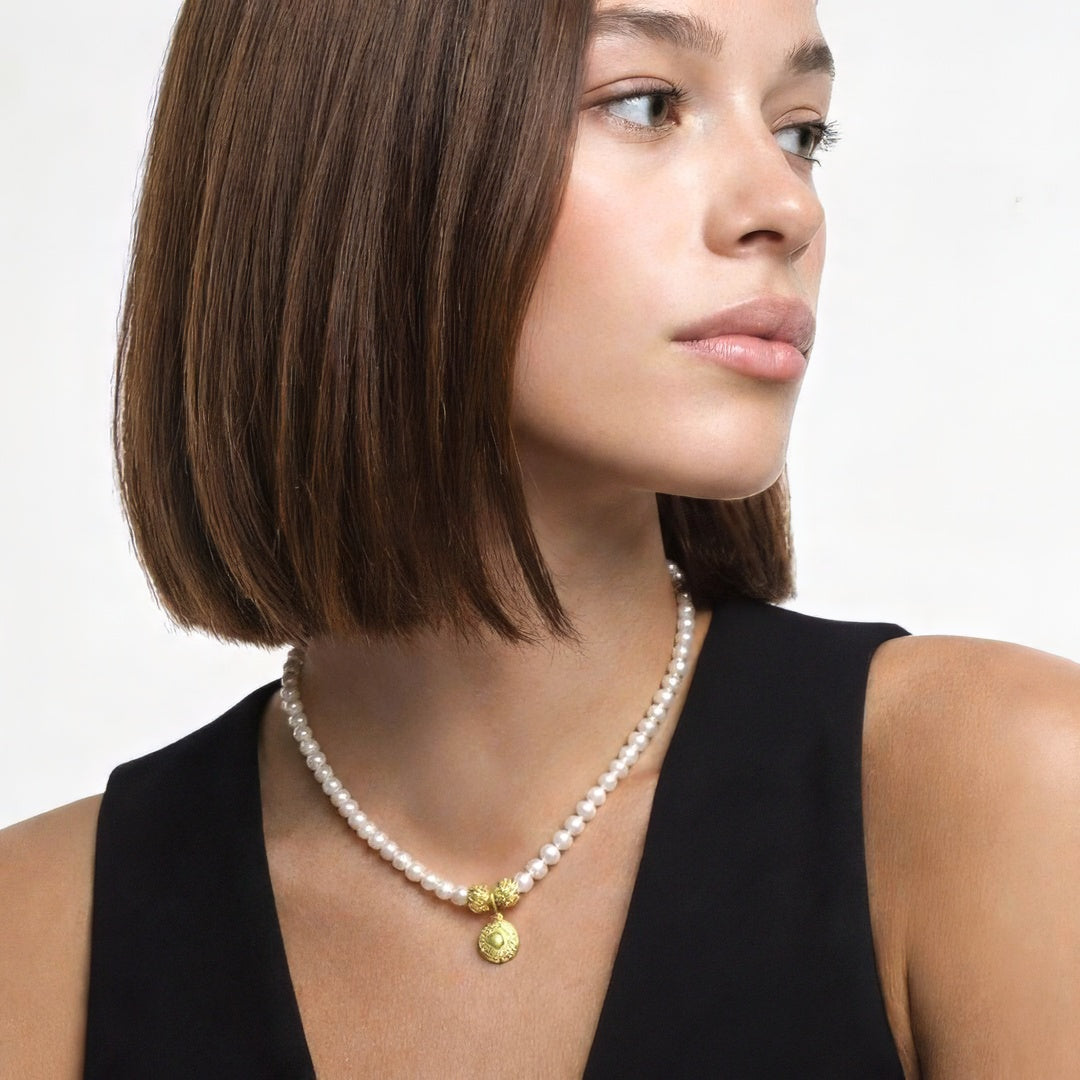 Collier perle plaqué or 18K Octavie Bellaime 4