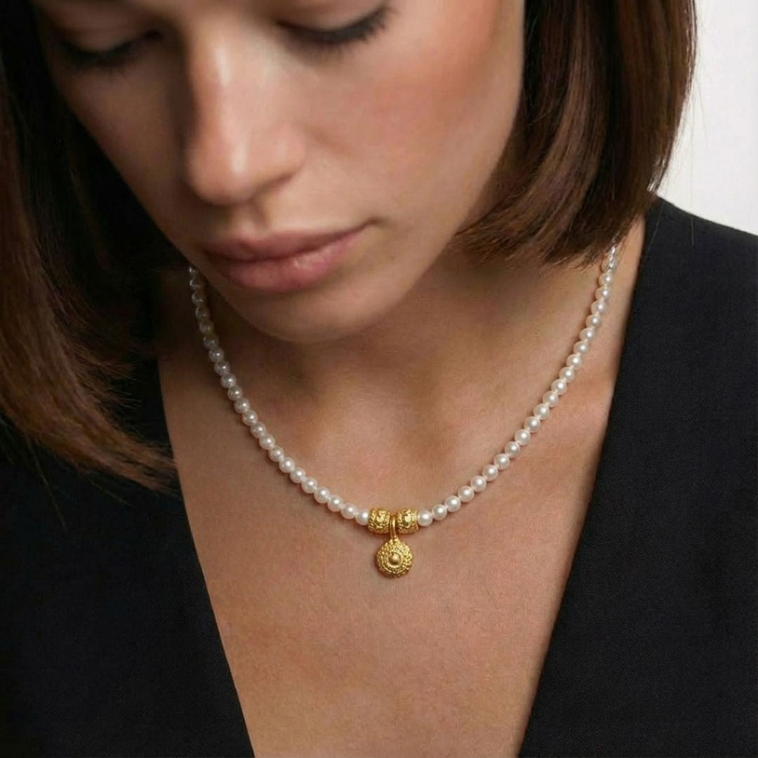 Collier perle plaqué or 18K Octavie Bellaime 5