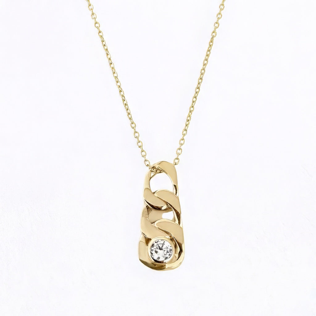 Collier plaqué or 18K zirconium Unchained Bellaime