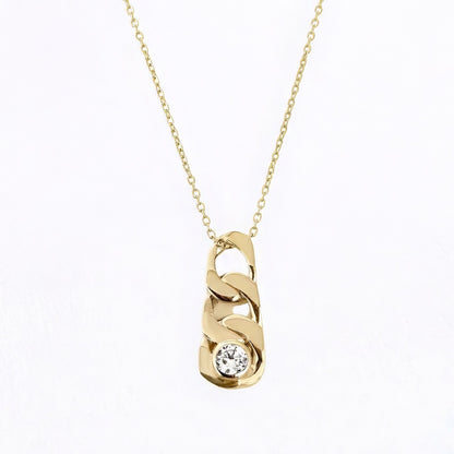 Collier plaqué or 18K zirconium Unchained Bellaime