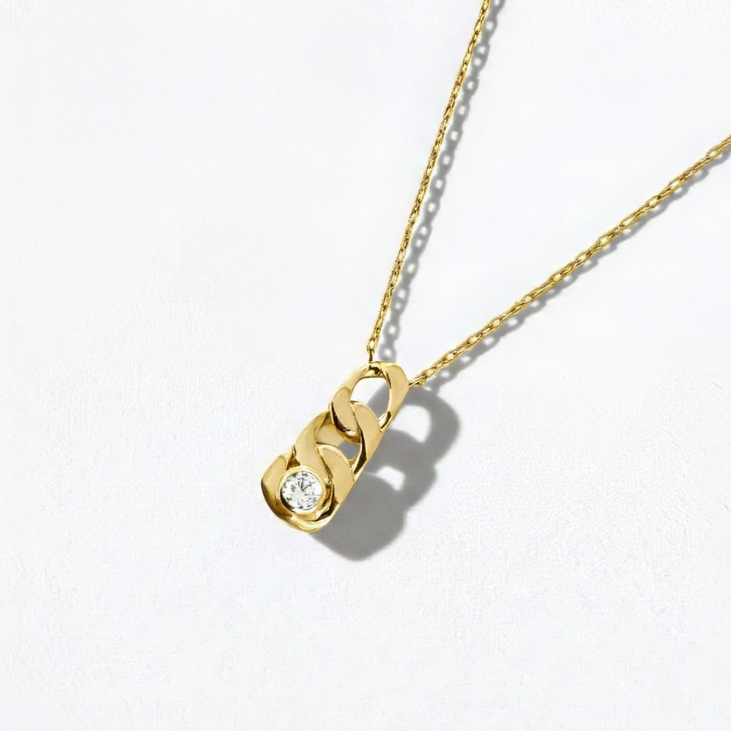 Collier plaqué or 18K zirconium Unchained Bellaime 3