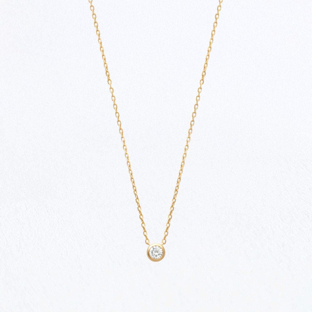 Collier plaqué or 18K zirconium Alice Bellaime