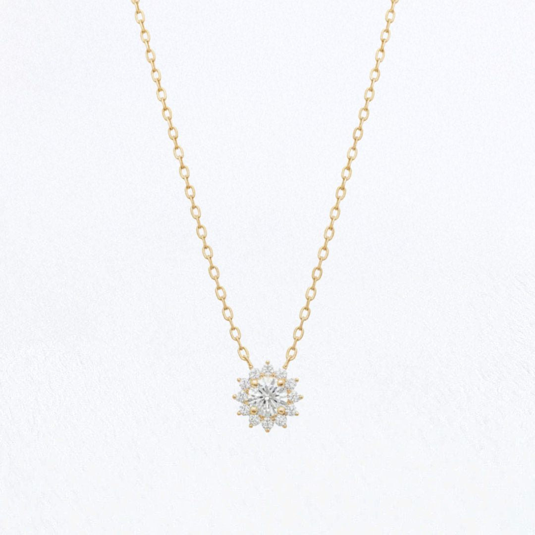 Collier fleur plaqué or 18K Flore Bellaime