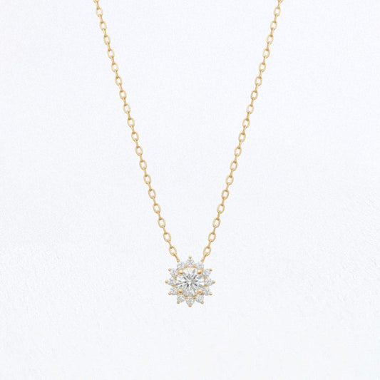 Collier fleur plaqué or 18K Flore Bellaime