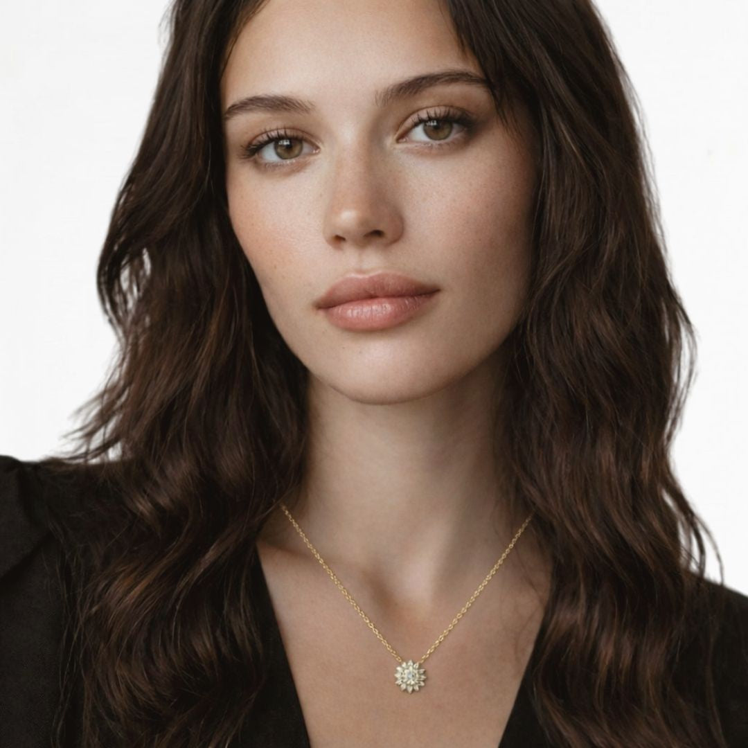 Collier fleur plaqué or 18K Flore Bellaime 2