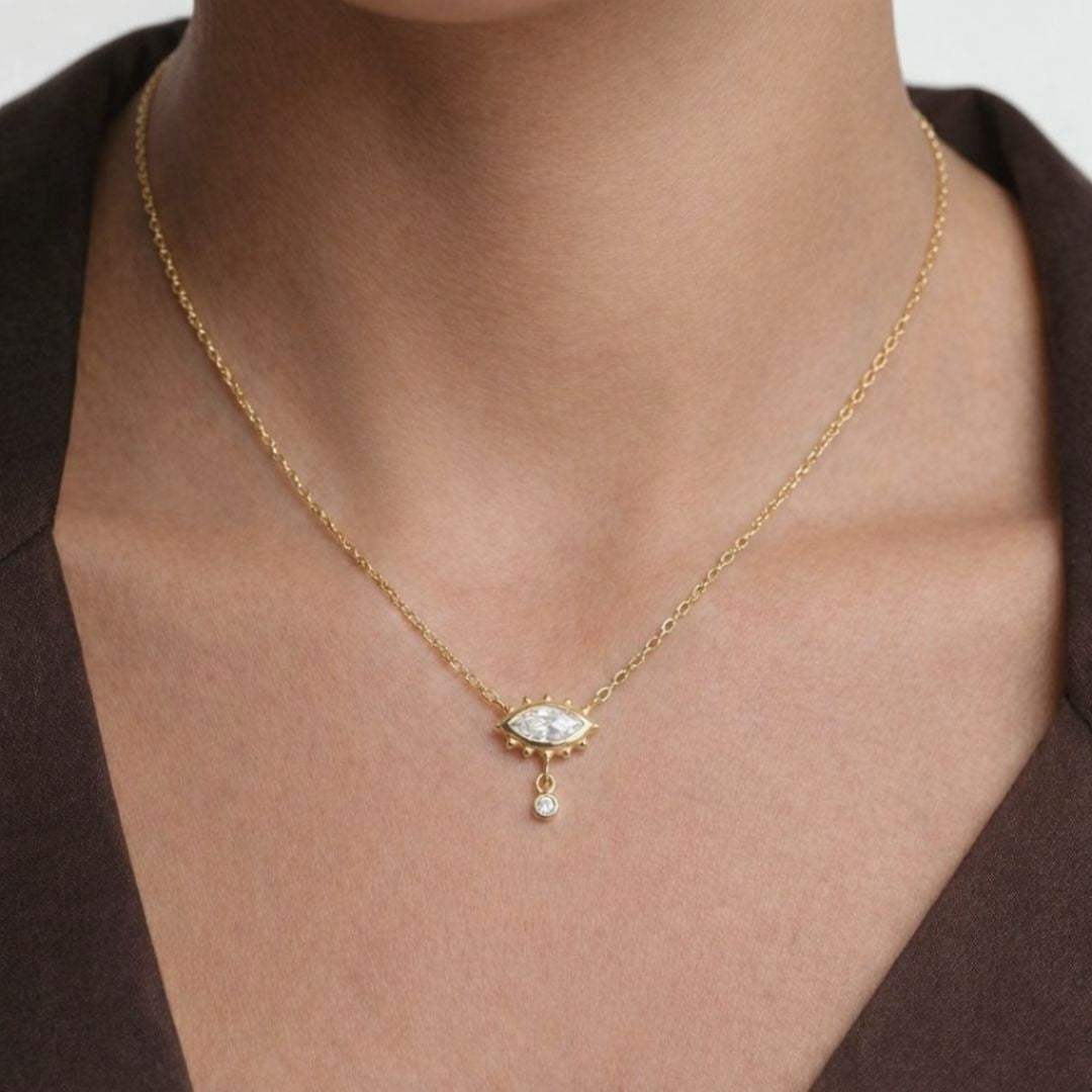 Collier oeil plaqué or 18K Lucky You Bellaime 3