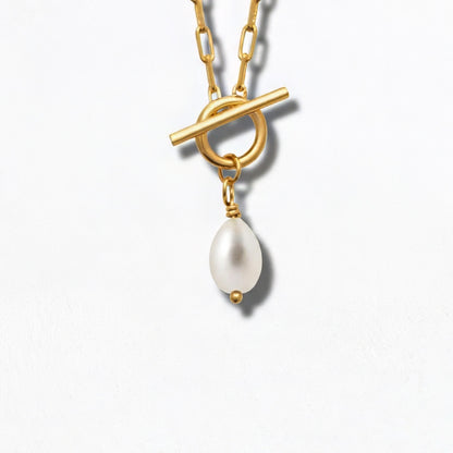 Collier Perle Plaqué Or 18K Pearl Toggle Bellaime 6