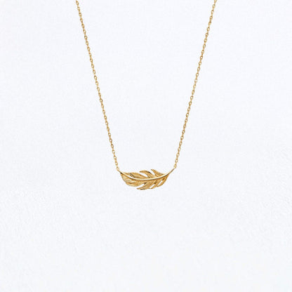 Collier plume plaqué or 18K Bellaime