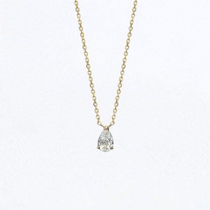 Collier solitaire goutte plaqué or 18K Bellaime