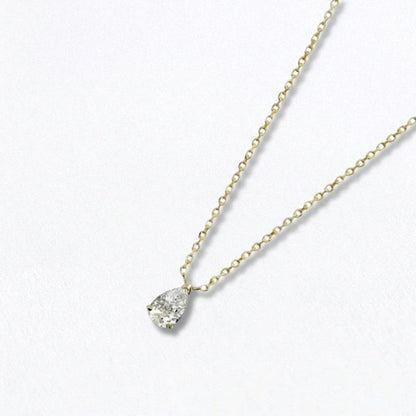 Collier solitaire goutte plaqué or 18K Bellaime 5