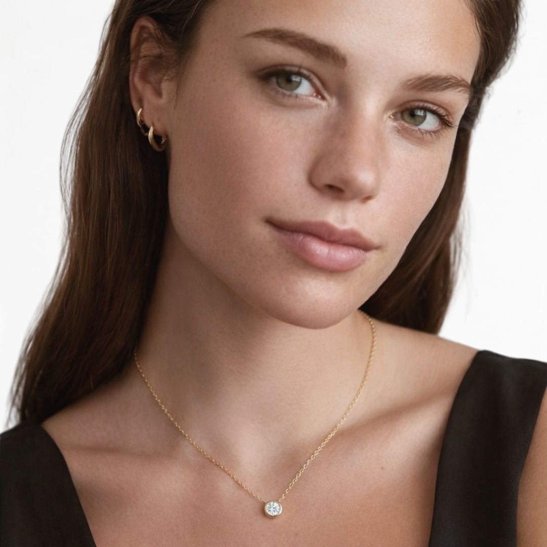 Collier plaqué or 18K zirconium Alice Bellaime 2