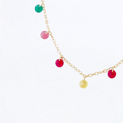 Collier multicolore plaqué or 18K zirconium Rainbow Loop Bellaime 3