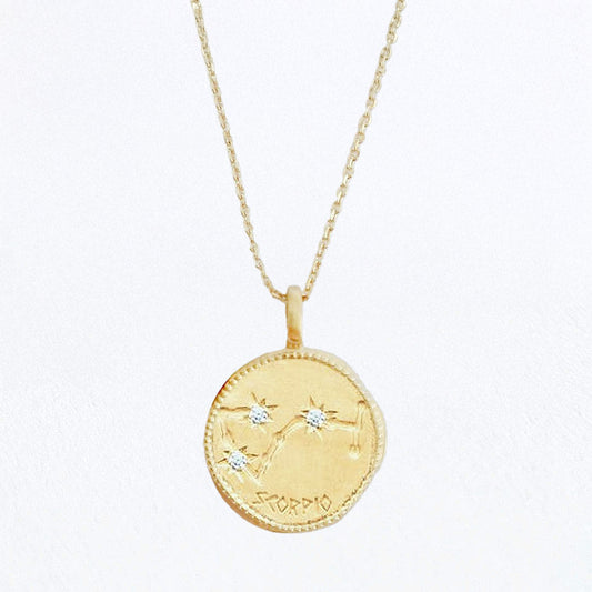 Collier Scorpion - Signe Astro - Constellation - Plaqué Or 18K Zirconium