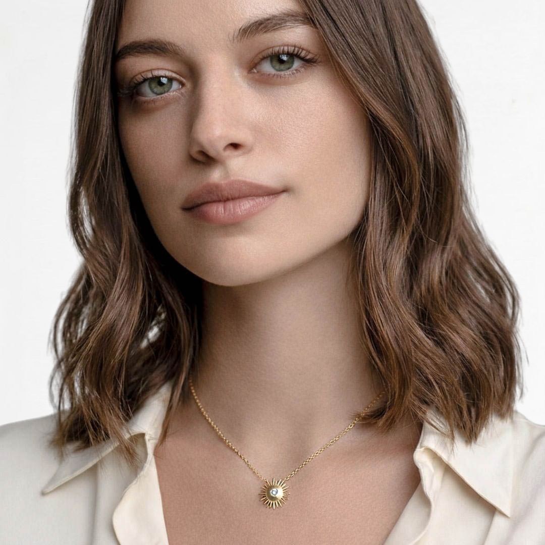 Collier soleil plaqué or 18K Sunlight Bellaime 2