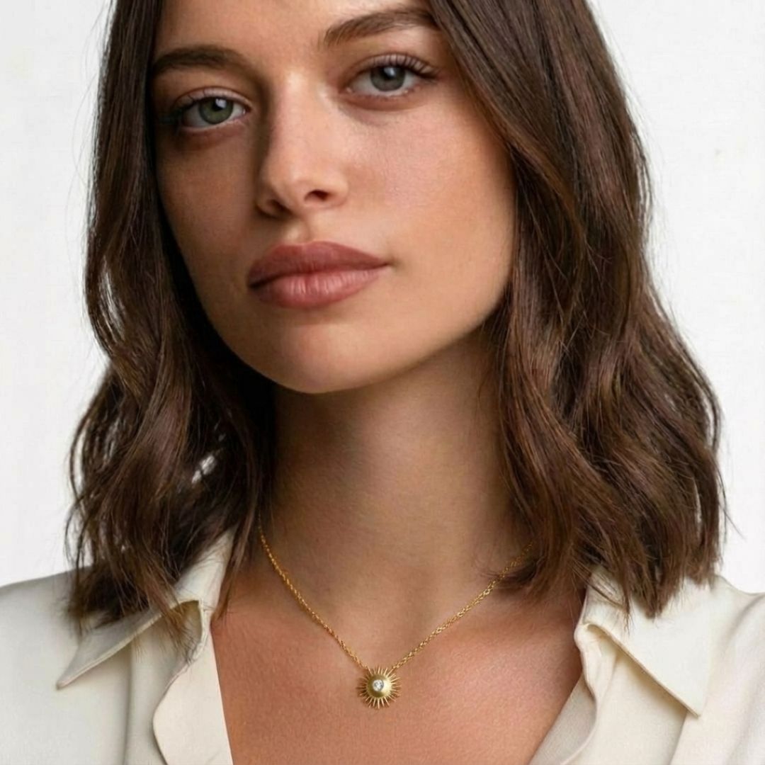 Collier soleil plaqué or 18K Sunlight Bellaime 2