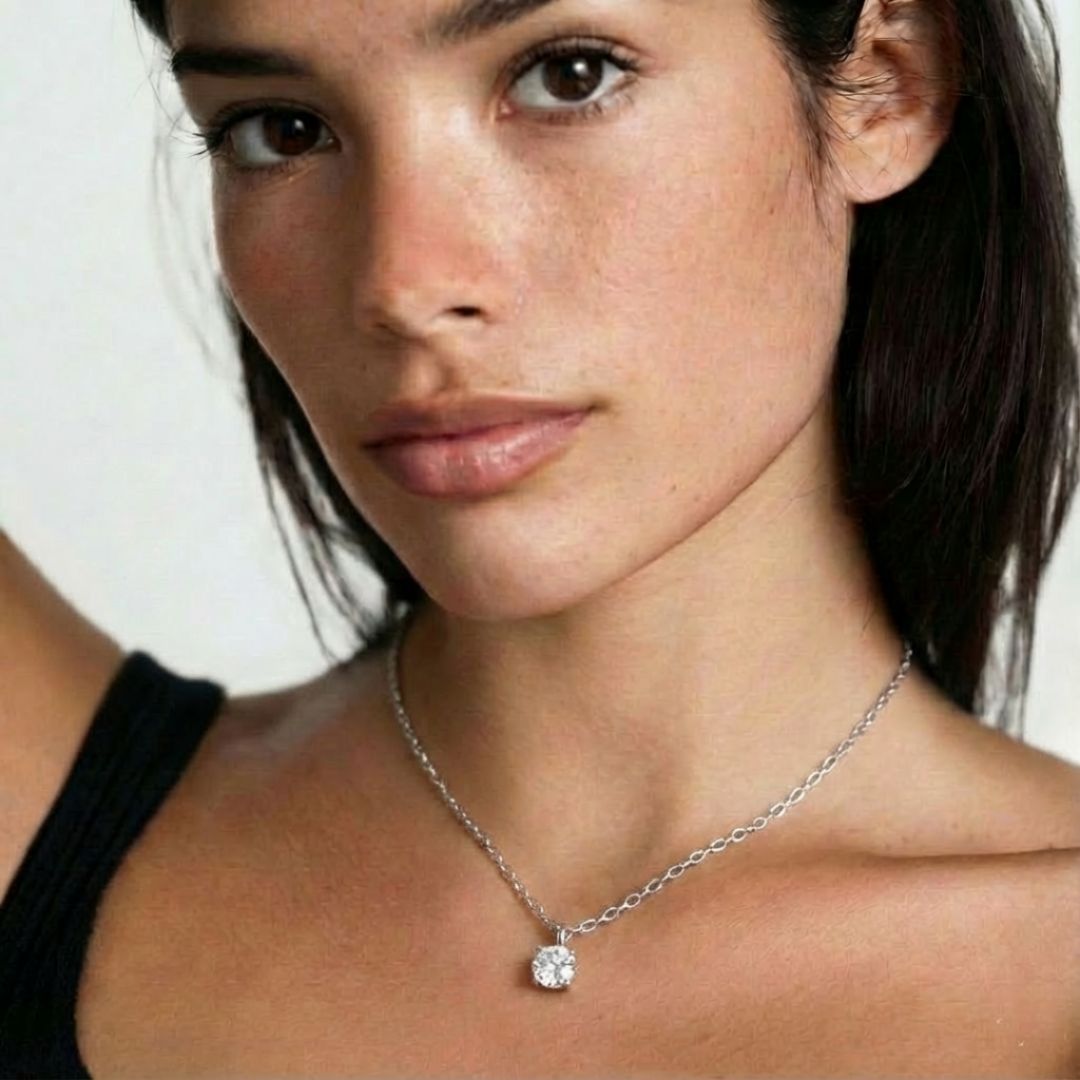 Collier solitaire argent 925 Bellaime 2