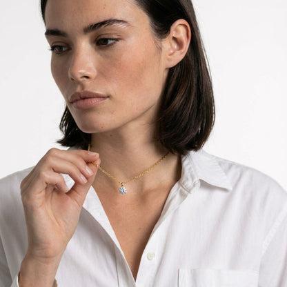 Collier solitaire plaqué or 18K Bellaime 3