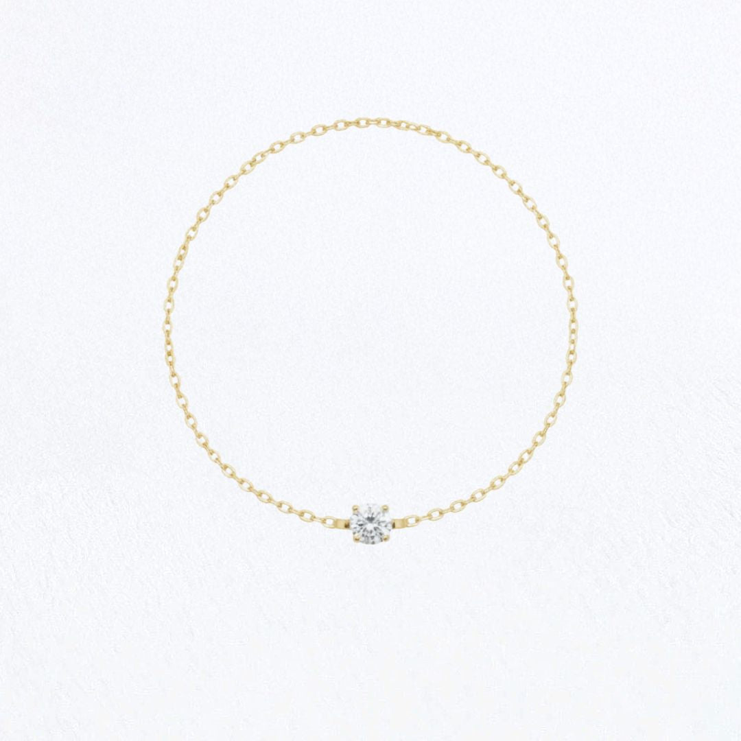 Collier solitaire plaqué or 18K Bellaime 5