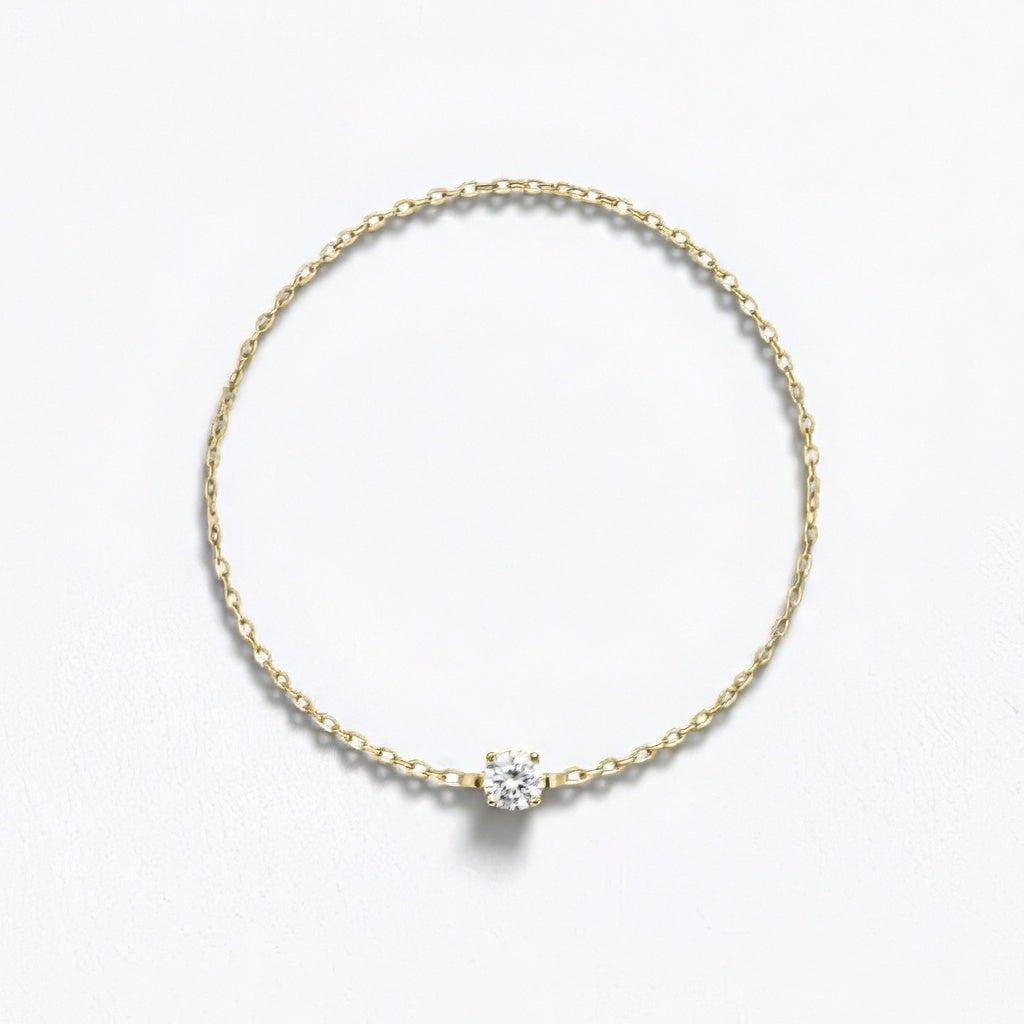 Collier solitaire plaqué or 18K Bellaime 4