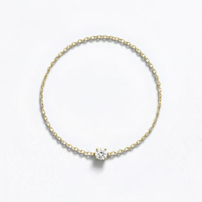Collier solitaire plaqué or 18K Bellaime 4