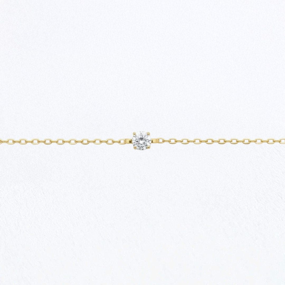 Collier solitaire plaqué or 18K Bellaime 6