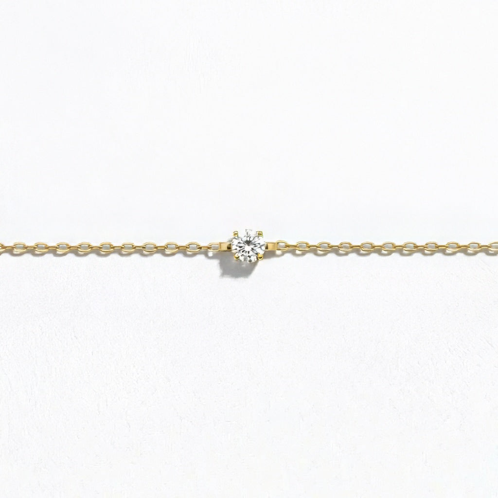 Collier solitaire plaqué or 18K Bellaime 5