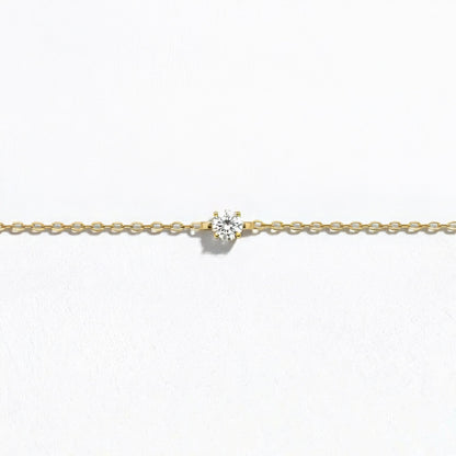Collier solitaire plaqué or 18K Bellaime 5