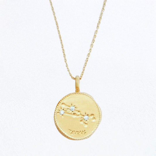 Collier Taureau - Signe Astro - Constellation - Plaqué Or 18K Zirconium