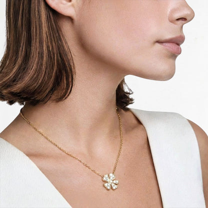 Collier trefle plaqué or 18K Bellaime 3