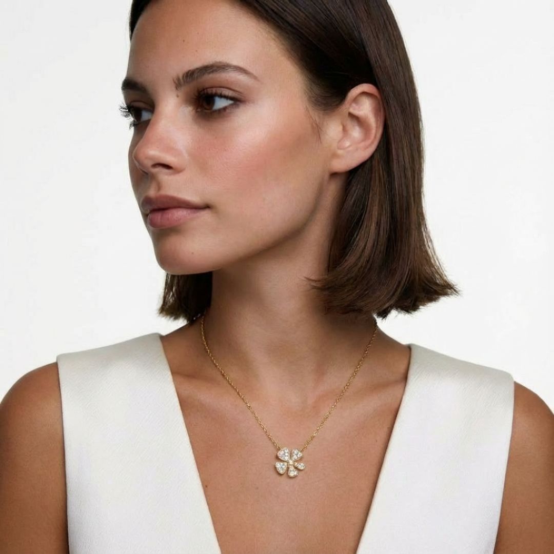 Collier trefle plaqué or 18K Bellaime 4