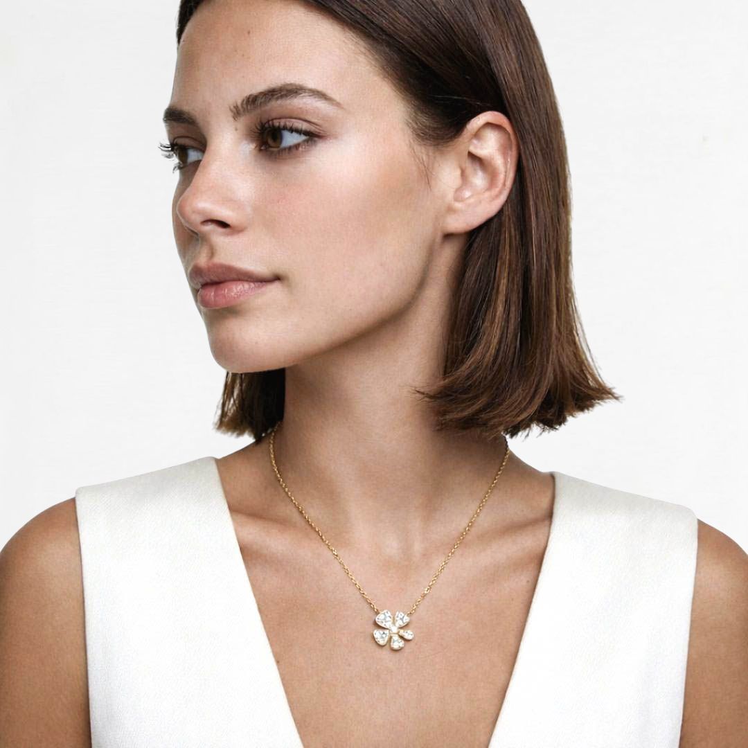 Collier trefle plaqué or 18K Bellaime 4