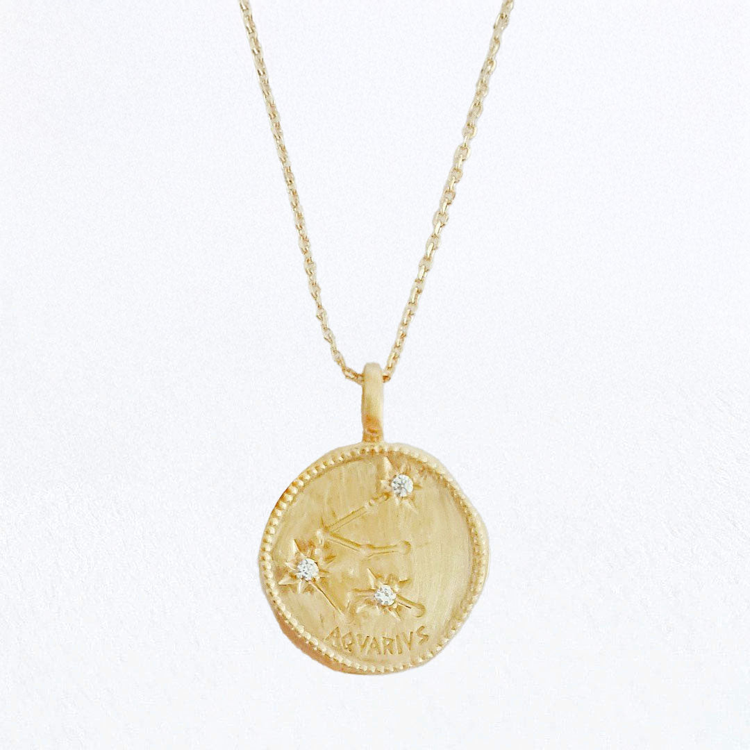 Collier Vierge - Signe Astro - Constellation - Plaqué Or 18K Zirconium