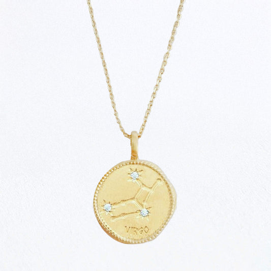 Collier Vierge - Signe Astro - Constellation - Plaqué Or 18K Zirconium