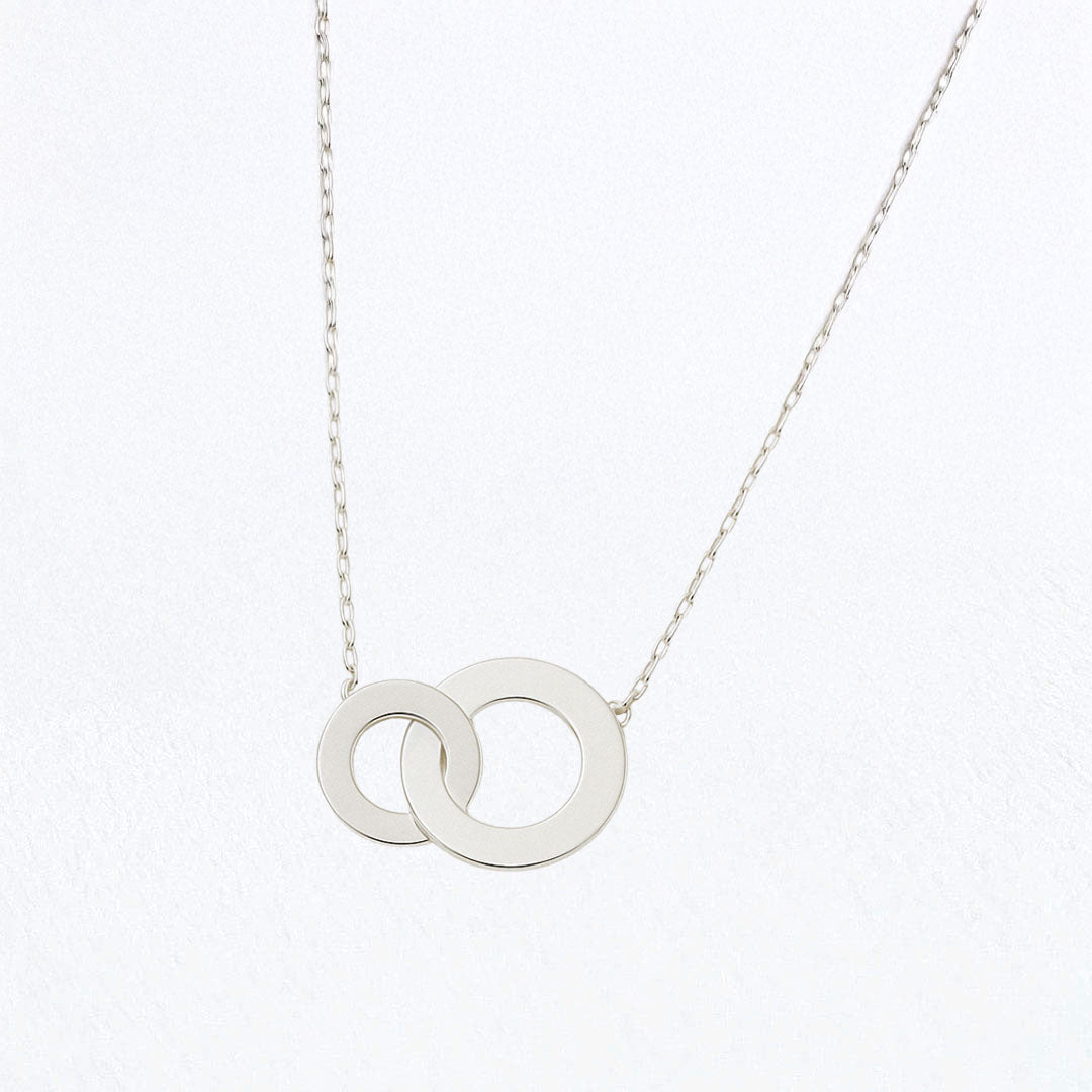 Collier anneaux entrelacés argent 925 You and Me Bellaime 3