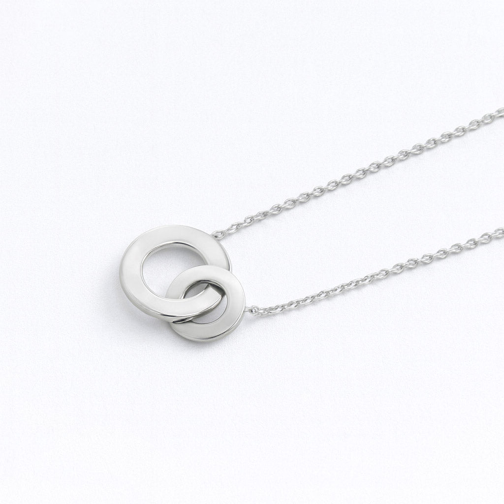 Collier anneaux entrelacés argent 925 You and Me Bellaime 5