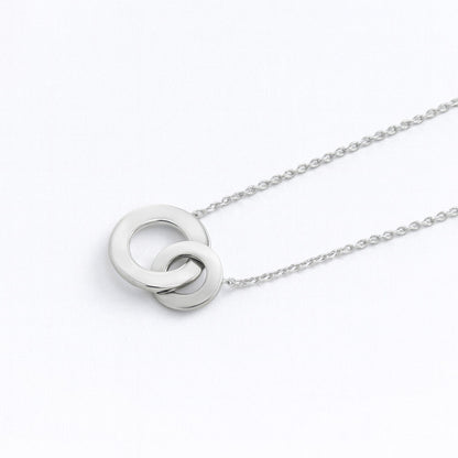 Collier anneaux entrelacés argent 925 You and Me Bellaime 5