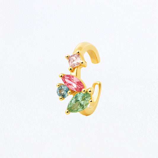 Earcuff Alice - Plaqué Or 18K et Zirconium - 1 cm