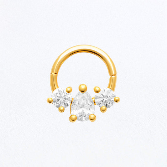 Earcuff plaqué or Ambre