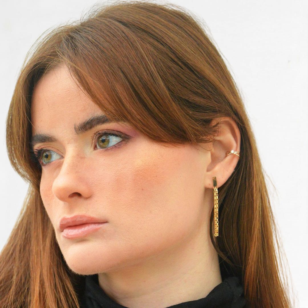 Earcuff plaqué or 18K zirconium Arye Bellaime 3