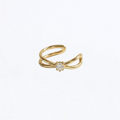 Earcuff plaqué or 18K zirconium Arye Bellaime