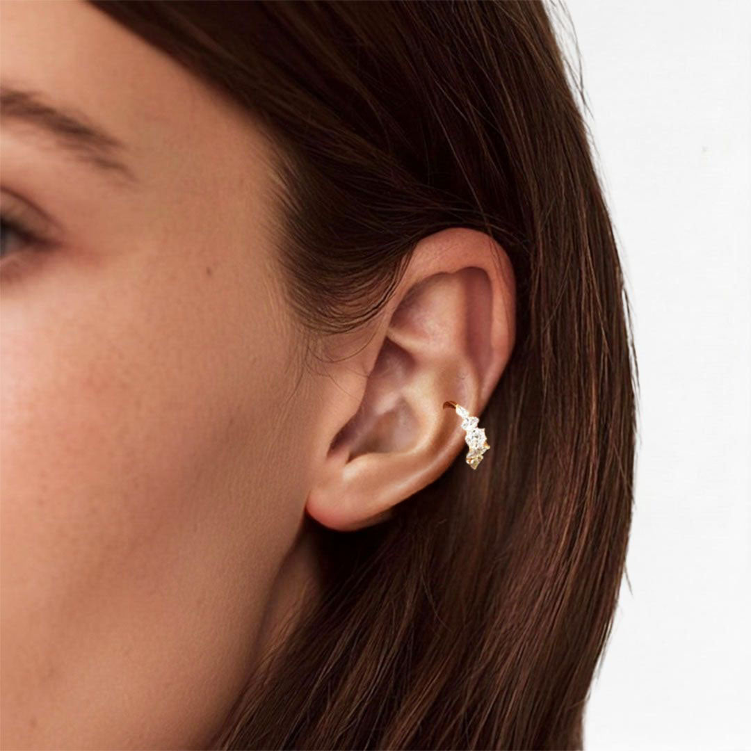 Earcuff plaqué or Chloe 3