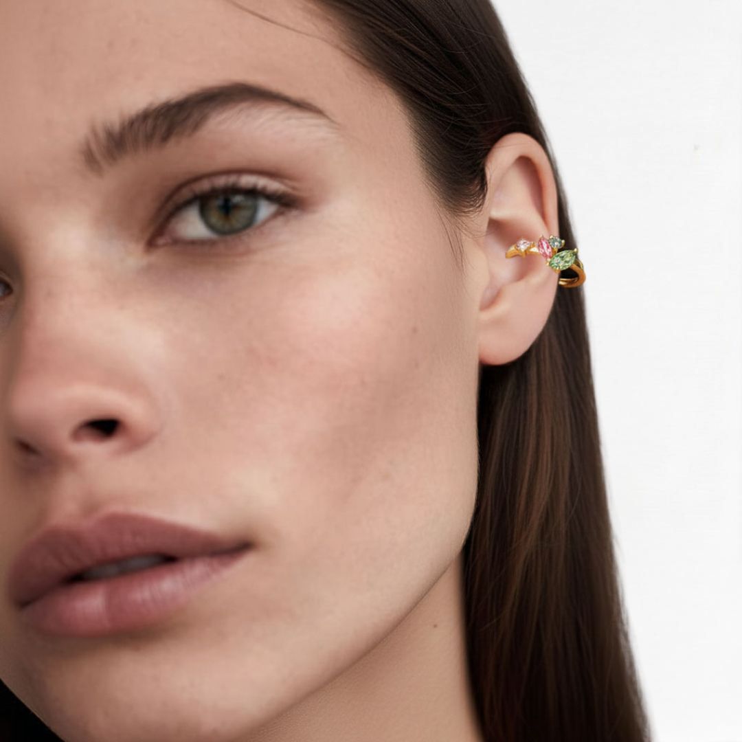 Earcuff colorée plaqué or Alice 2