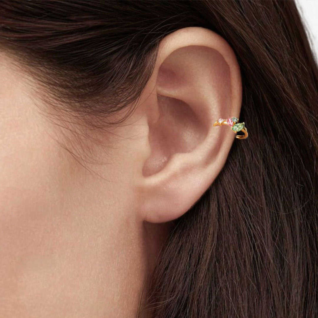 Earcuff colorée plaqué or Alice 3