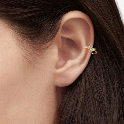 Earcuff colorée plaqué or Alice 3