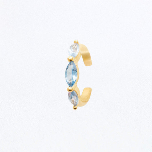 Earcuff Daniela - Plaqué Or 18K et Zirconium - 1 cm